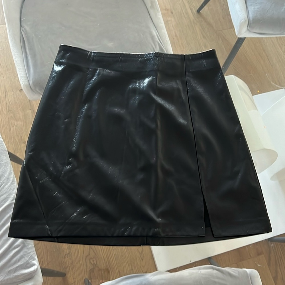 Top Shop Black Leather Skirt
